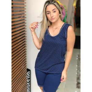 Pijama Sonhar Short Doll Ref 902 Azul Marinho