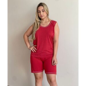 Pijama Sonhar Short Doll Ref 902 Vermelho